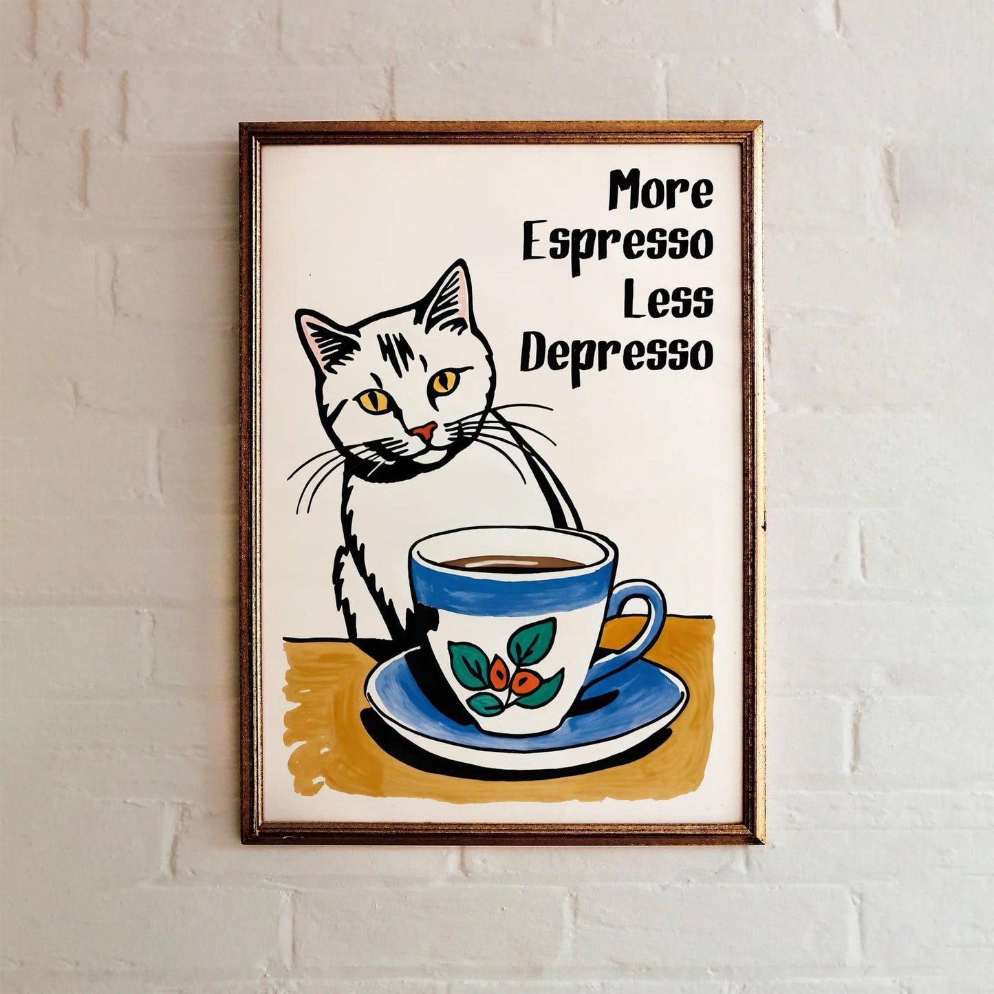More Espresso Less Depresso Art Print