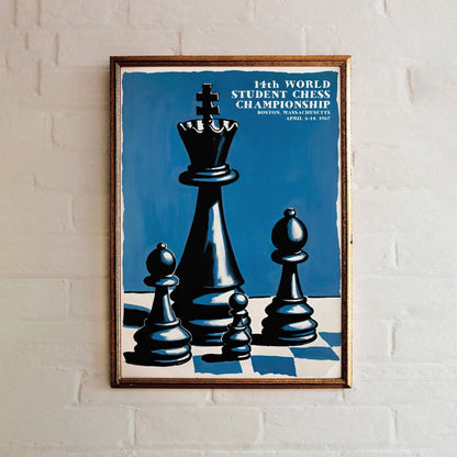 World Student Chess Championship Vintage Poster