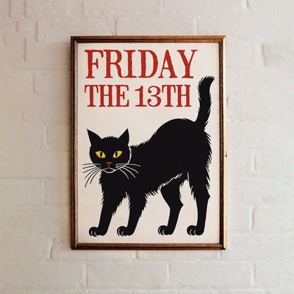 Friday the 13th Black Cat Poster Print