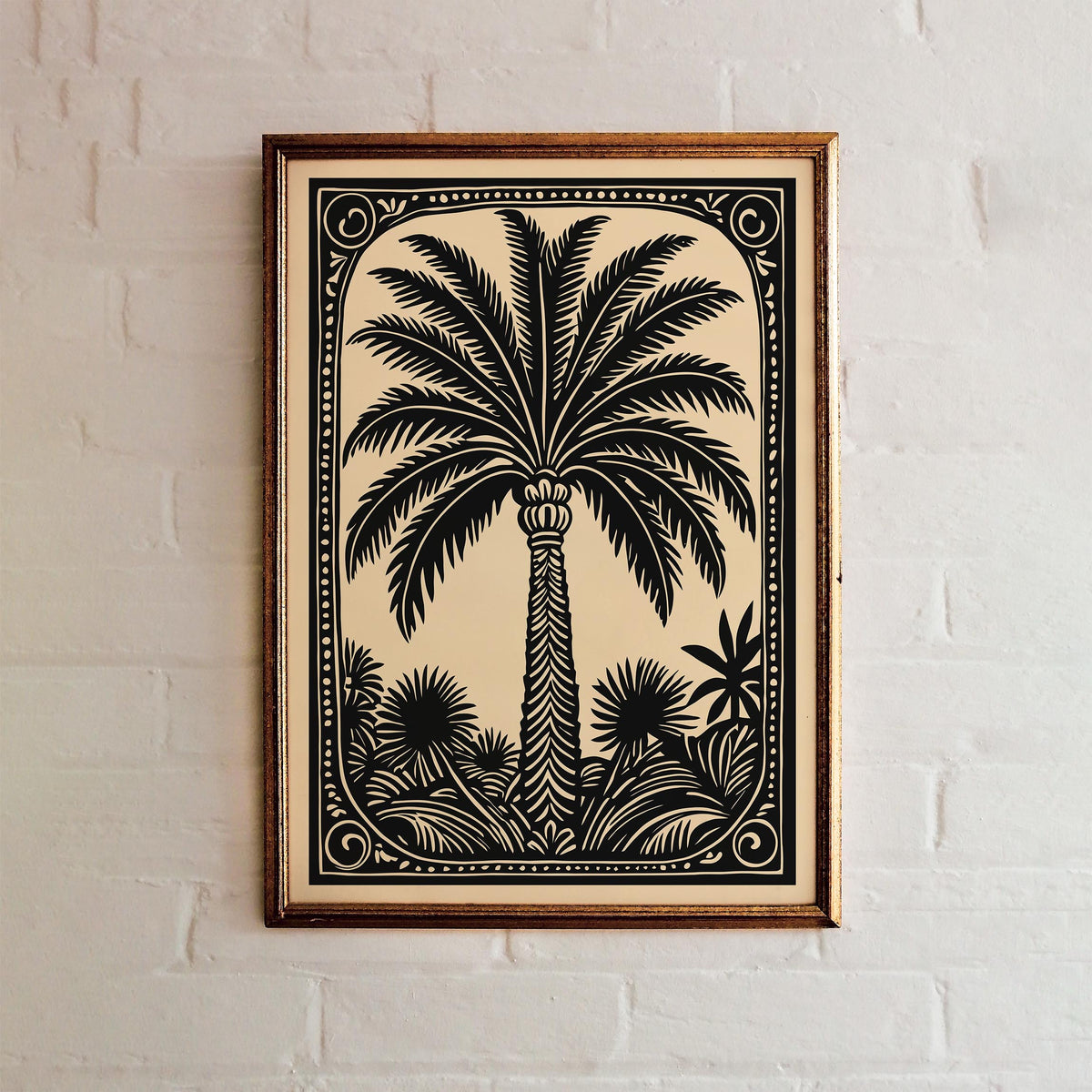 Black Palm Wall Art Print