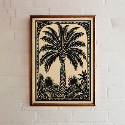 Black Palm Wall Art Print