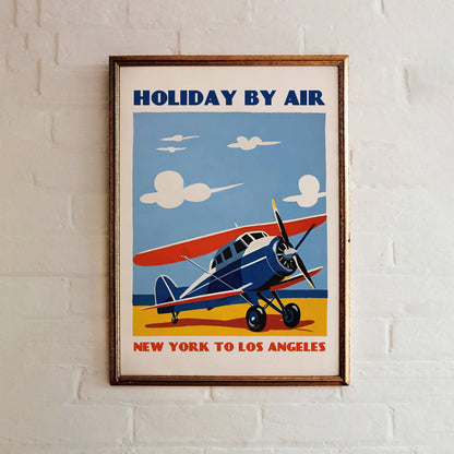 Holiday By Air - Vintage Airline Poster