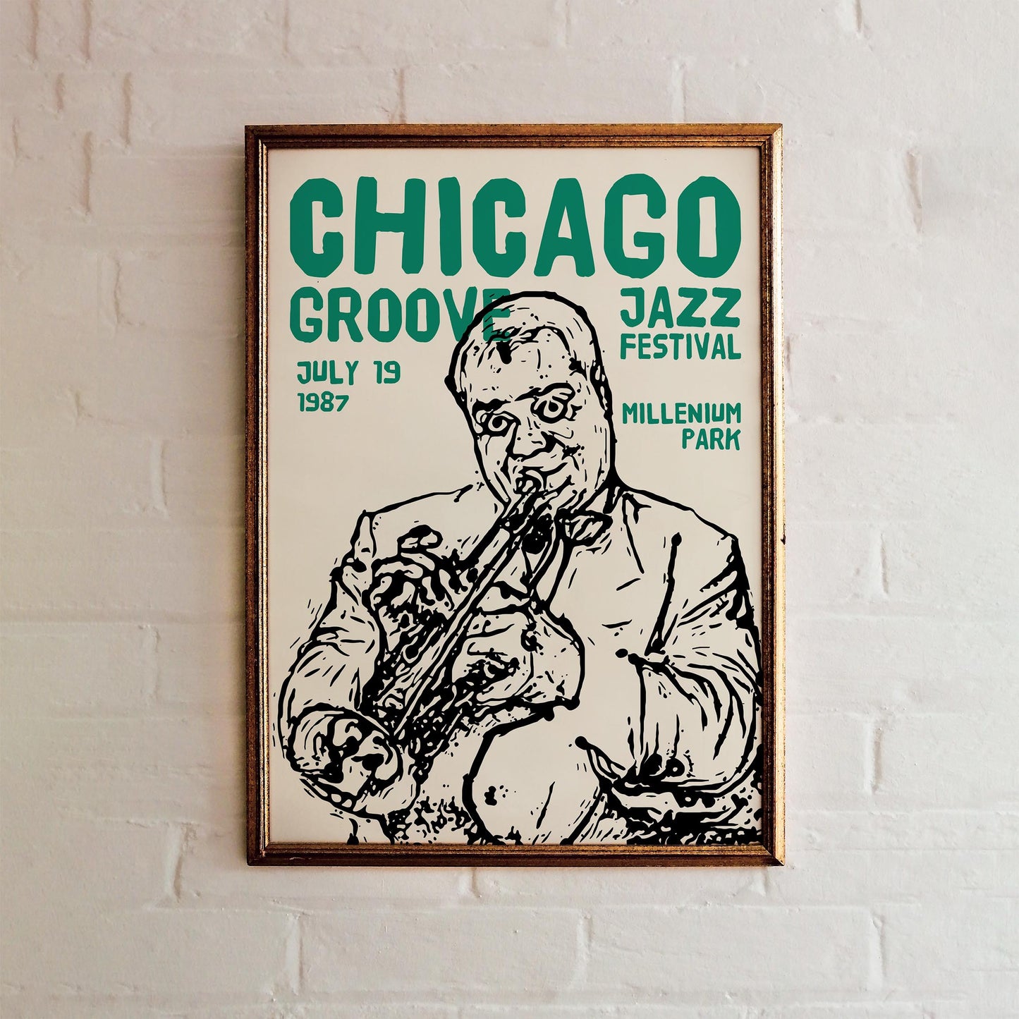 Chicago Groovy Jazz Festival Poster Print