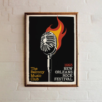 1993 New Orleans Rock Festival Poster Print
