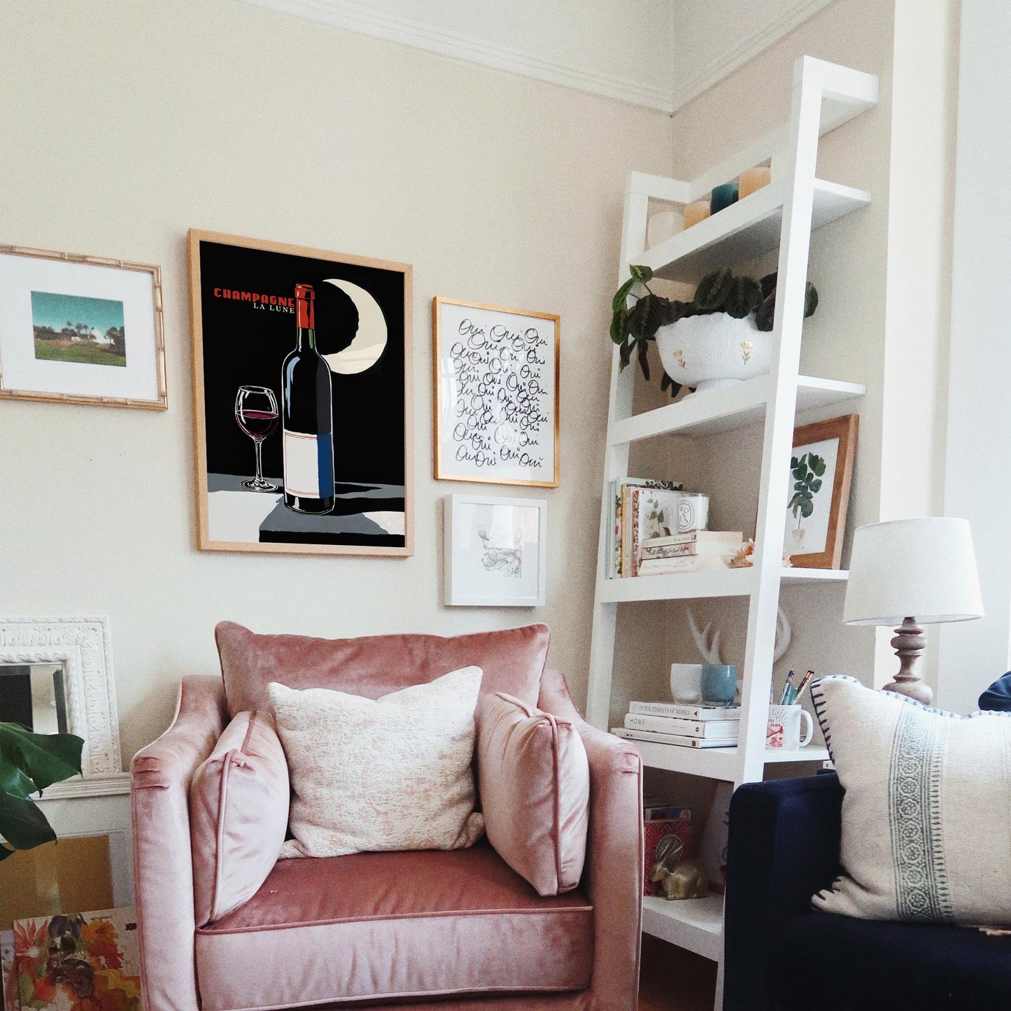 Champagne La Lune Poster Print