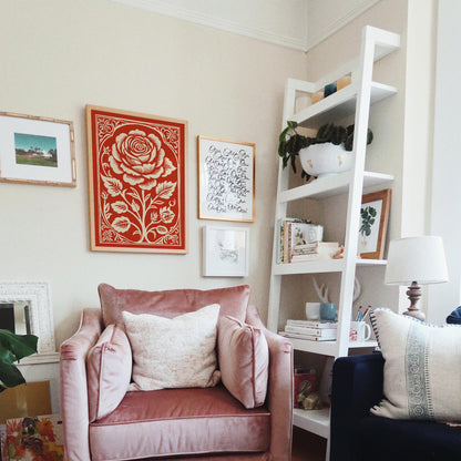 Red Rose Vintage Poster