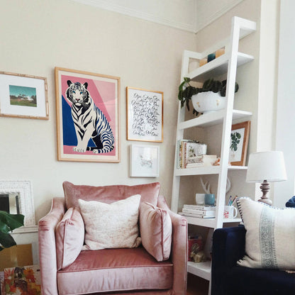 White Leopard Wall Art Print