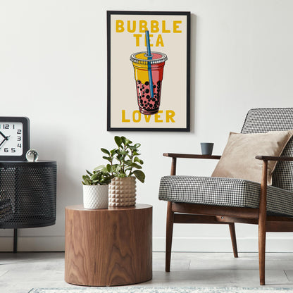 Pink Bubble Tea Wall Art