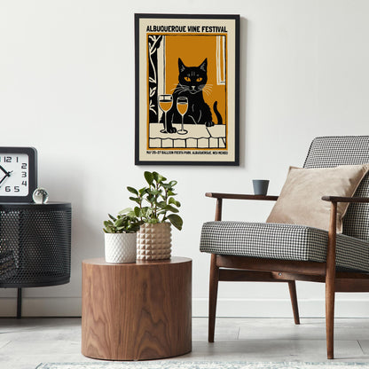 Wine Cat Poster Print
