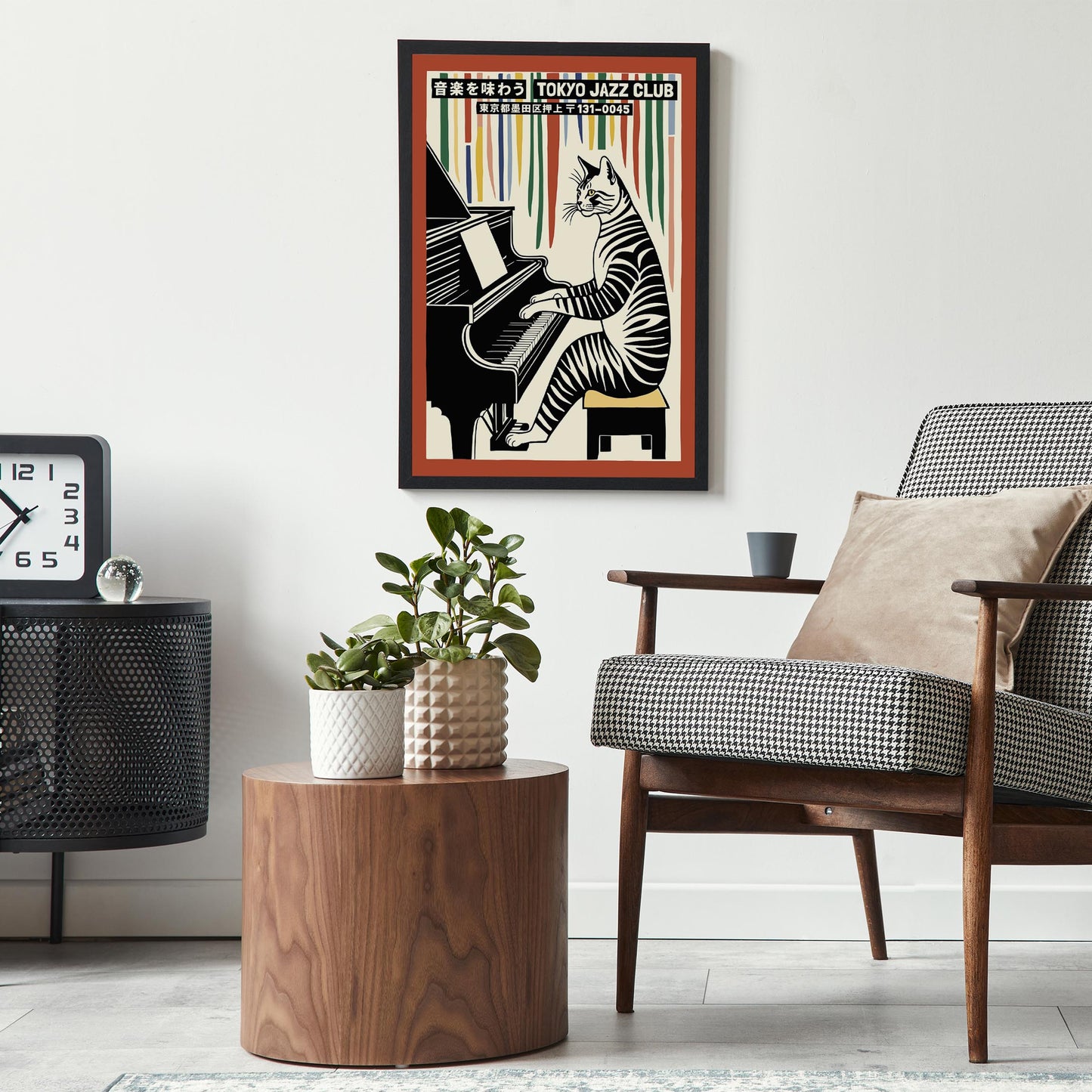 Tokyo Jazz Club Piano Cat Poster Print