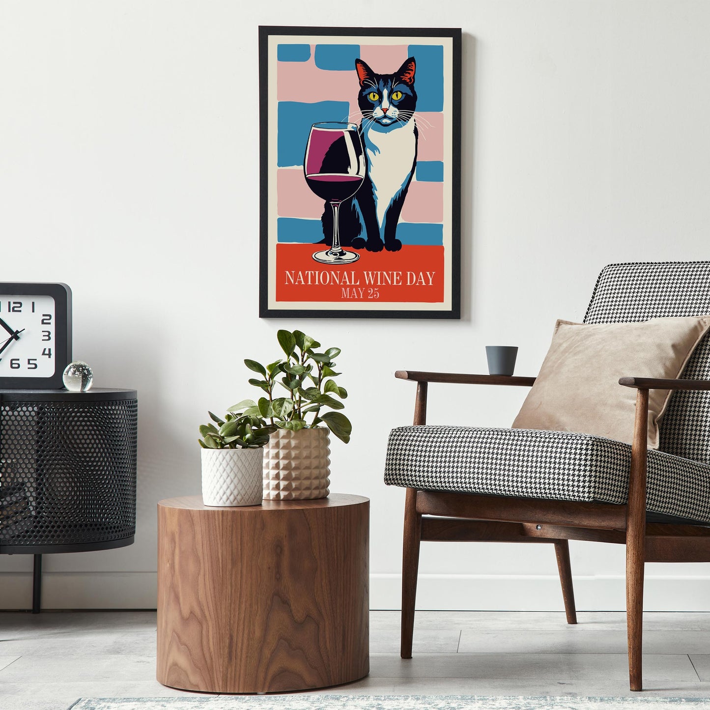 Wine Cat Celebration Poster