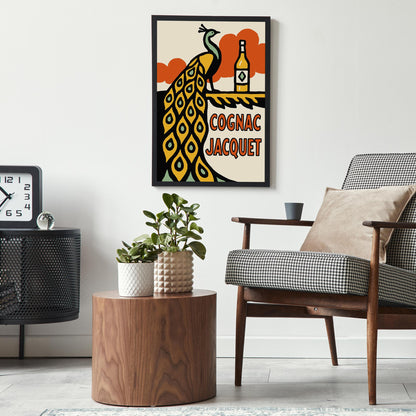Cognac Peacock Art Poster