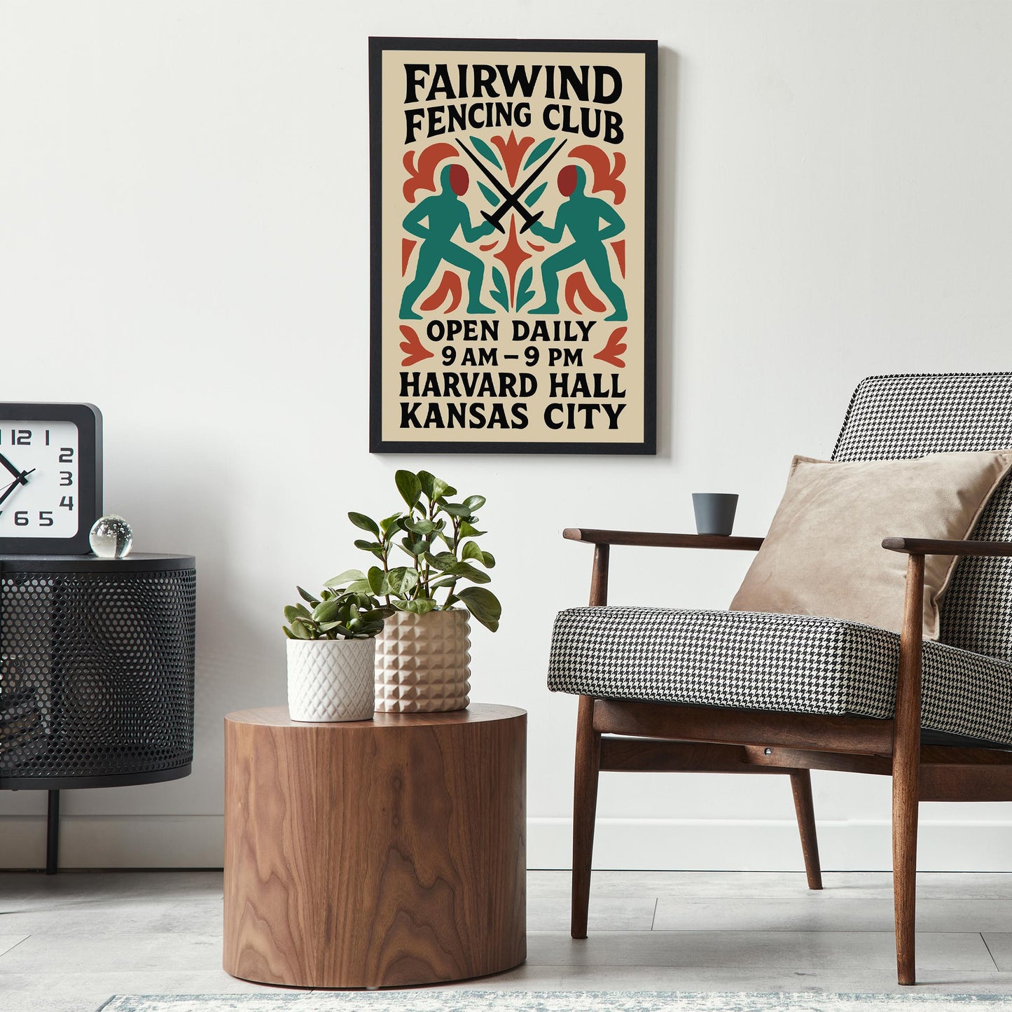 Fencing Club Vintage Poster