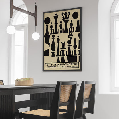 Vintage Chess Congress Poster Print