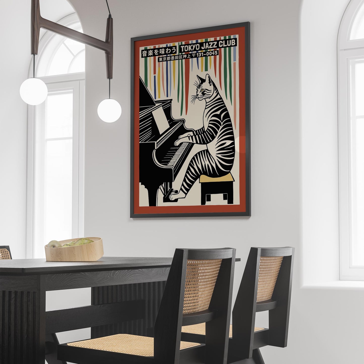 Tokyo Jazz Club Piano Cat Poster Print