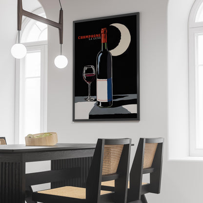 Champagne La Lune Poster Print
