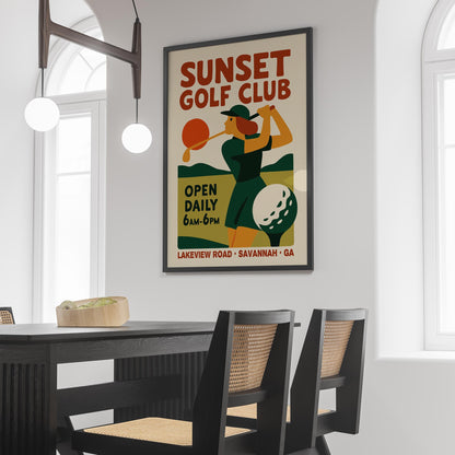 Sunset Golf Poster