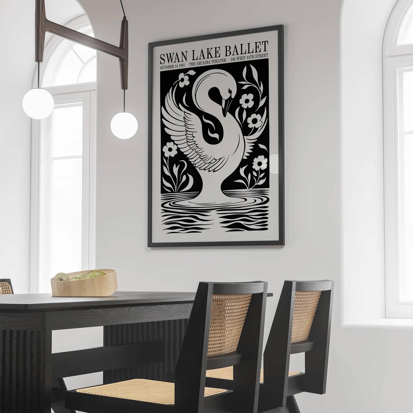 Swan Lake Ballet Retro Poster