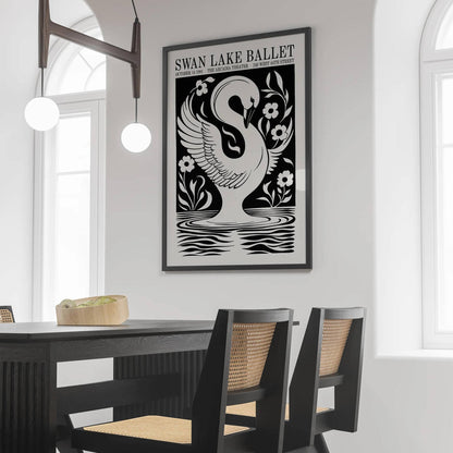 Swan Lake Ballet Retro Poster