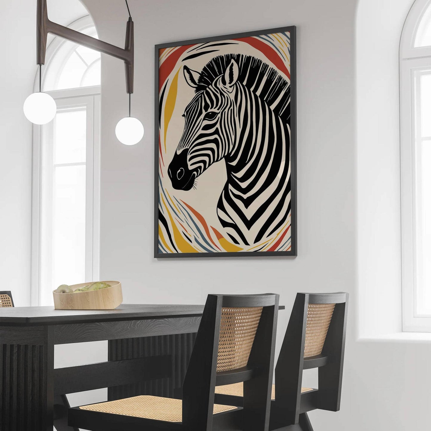 Mid-Century Modern Zebra Art Print