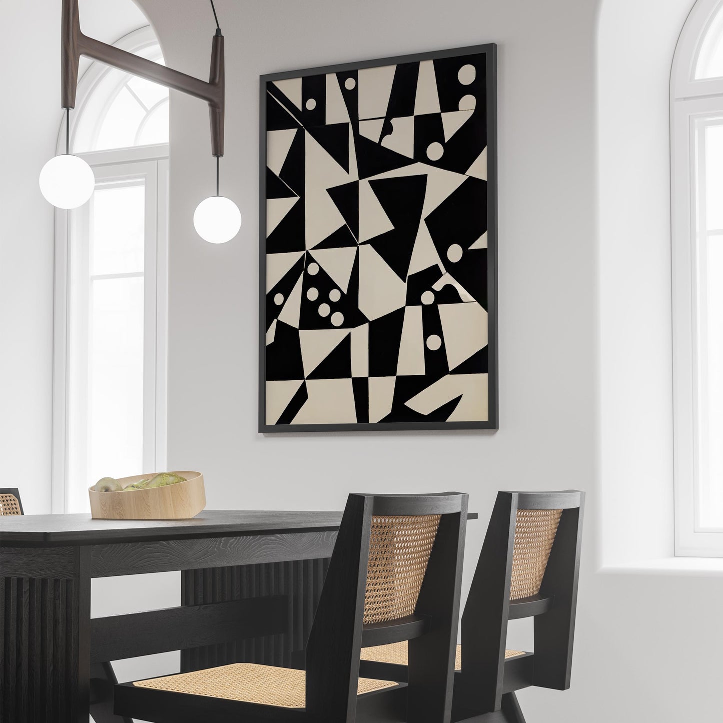 Black and White Geometric Wall Art
