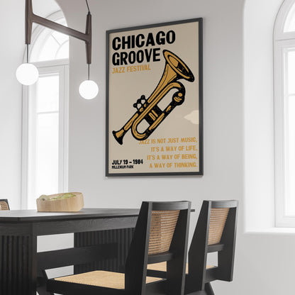 Chicago Groove Jazz Trumpet Poster Print