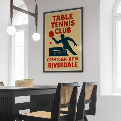 Retro Table Tennis Poster