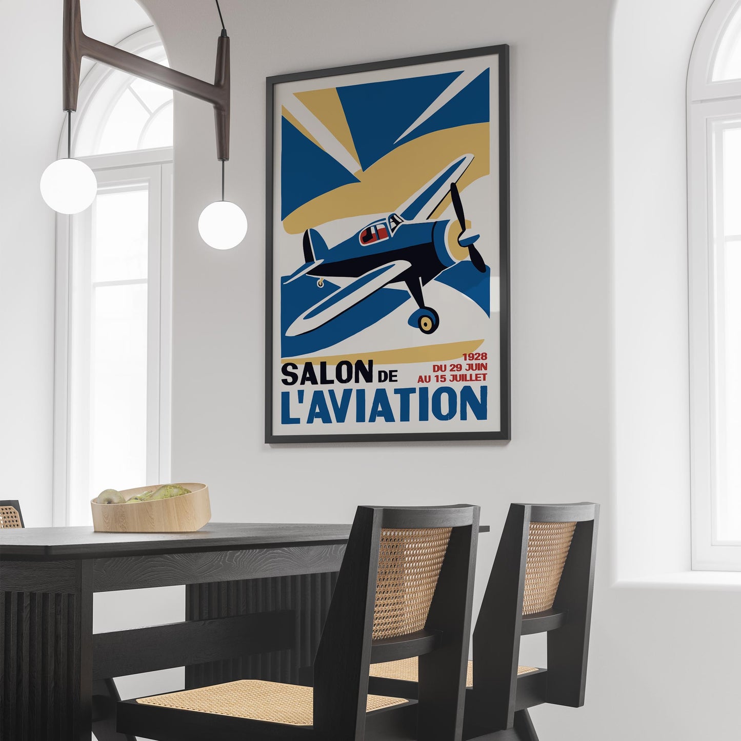Retro French Aviation Airplane Wall Art