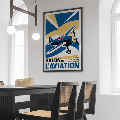 Retro French Aviation Airplane Wall Art