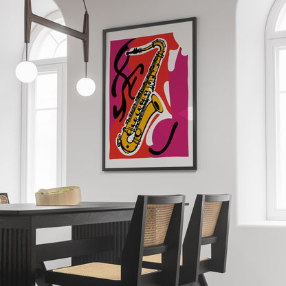 Saxophone Vintage Wall Art Print