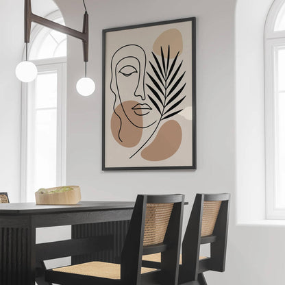 Japandi Line Art Woman Face – Aesthetic Minimalist Wall Print