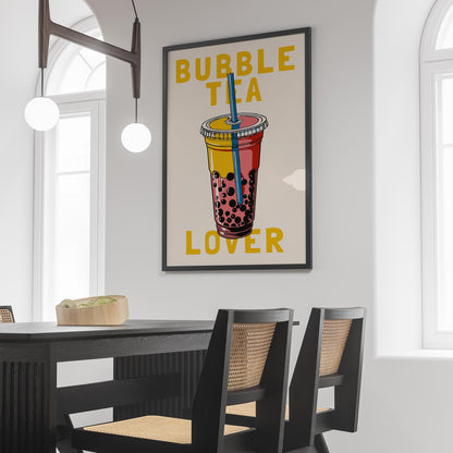 Pink Bubble Tea Wall Art