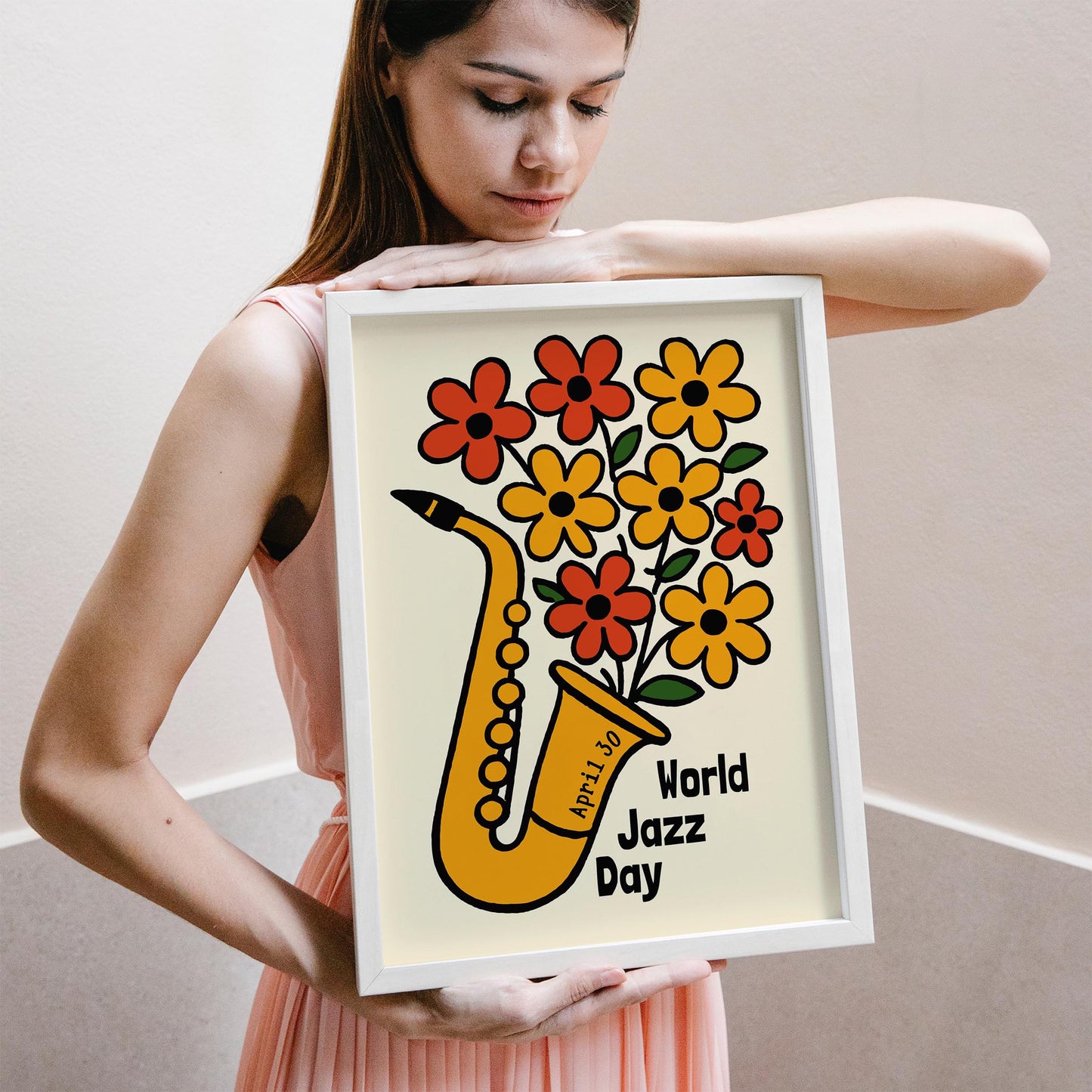 Jazz Bloom Sax Poster