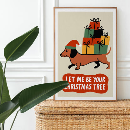 Dachshund Christmas Wall Art