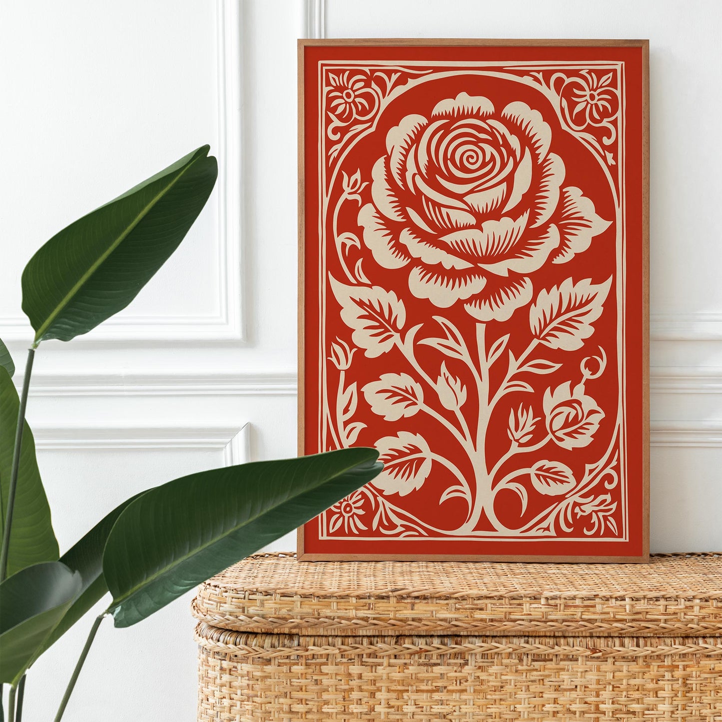 Red Rose Vintage Poster