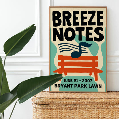 Breeze Notes Jazz Poster
