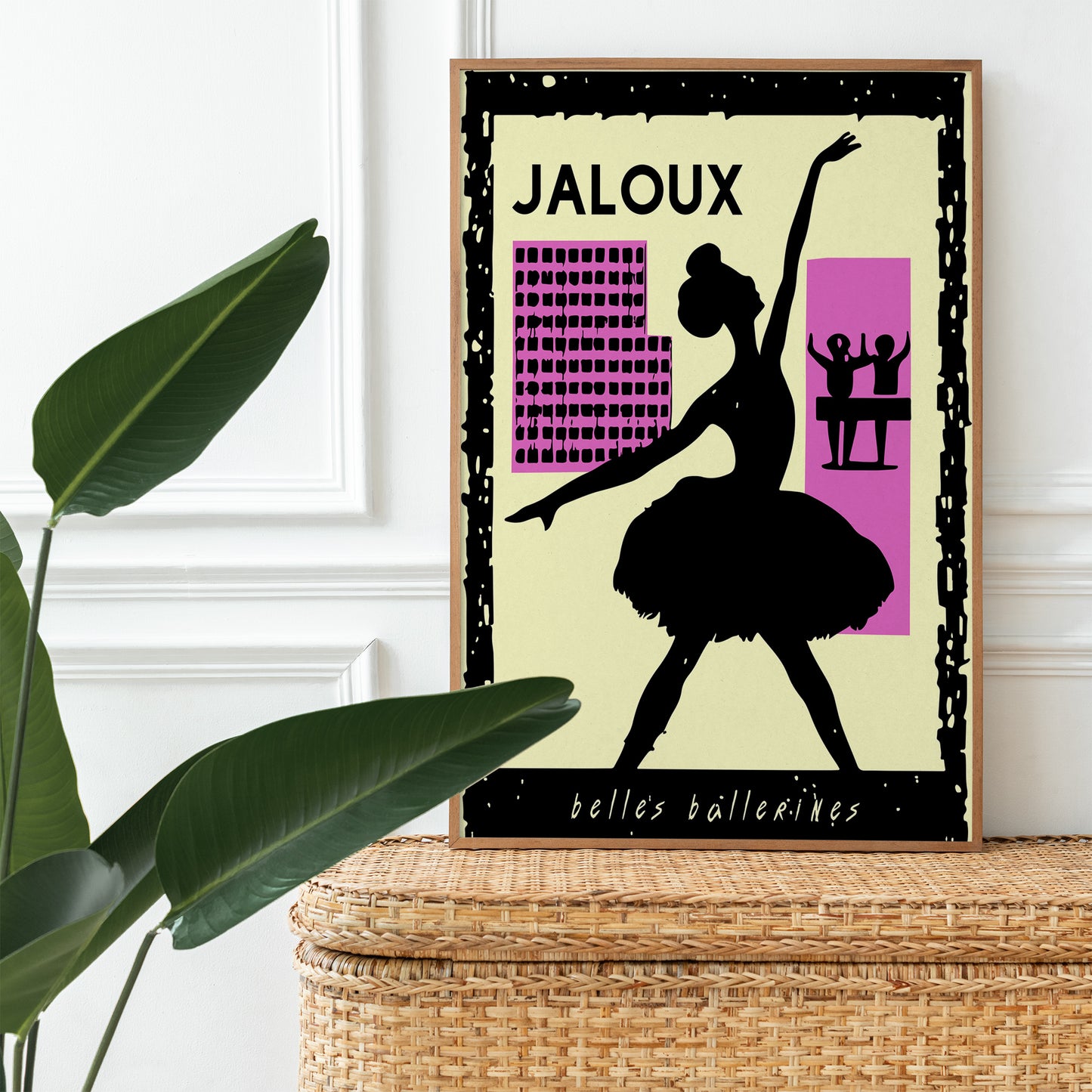 French Ballerina Retro Poster Print