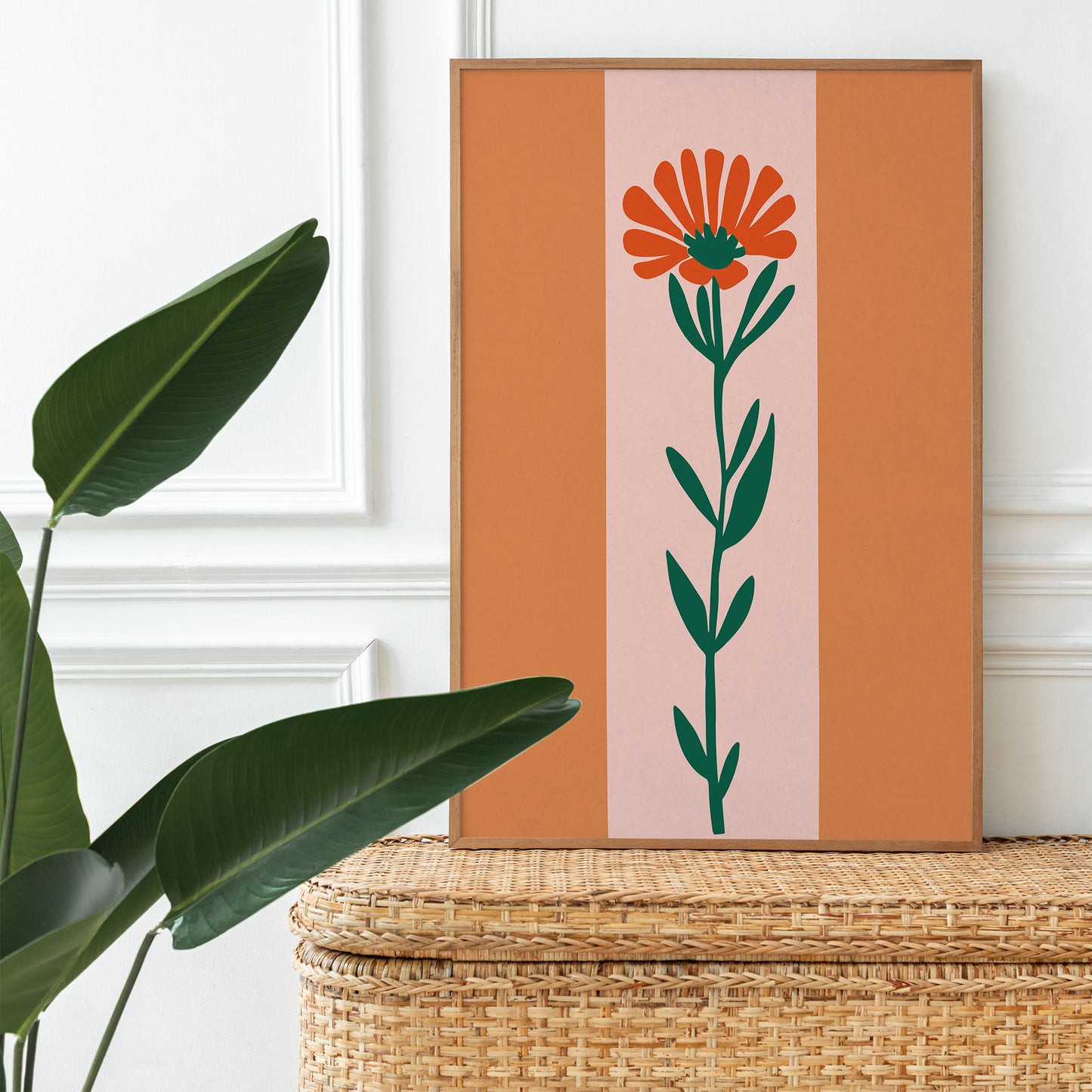 Retro Minimalist Flower Print