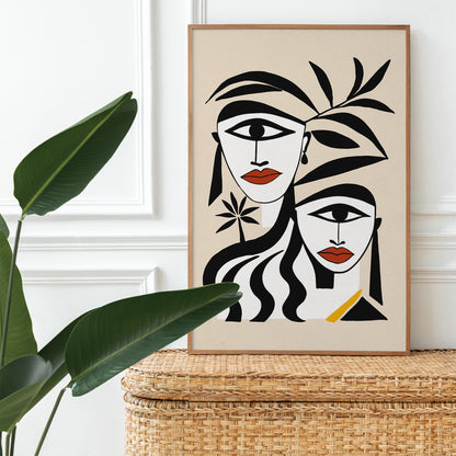 Modern Abstract Women Art Print