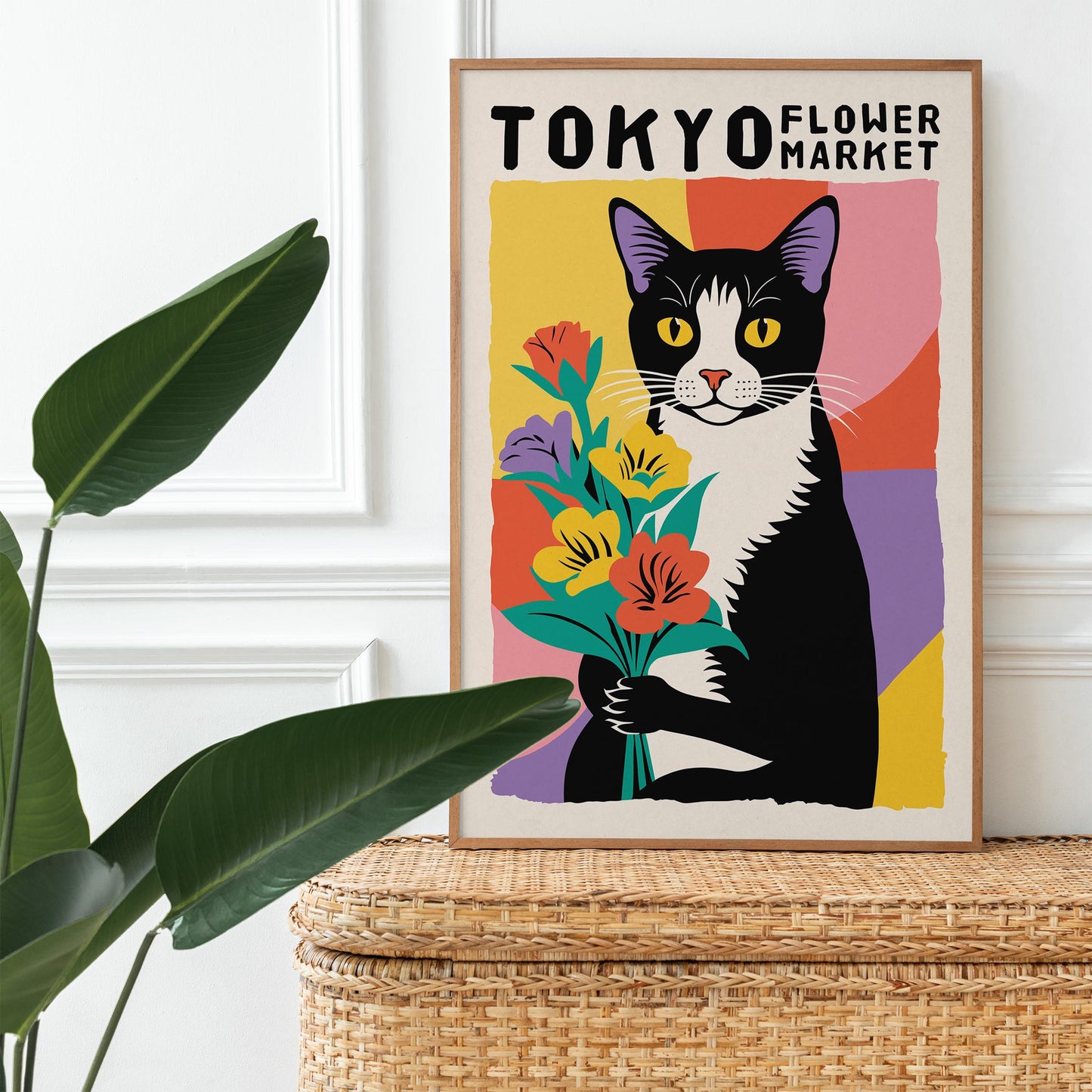 Tokyo Flower Market Cat Print
