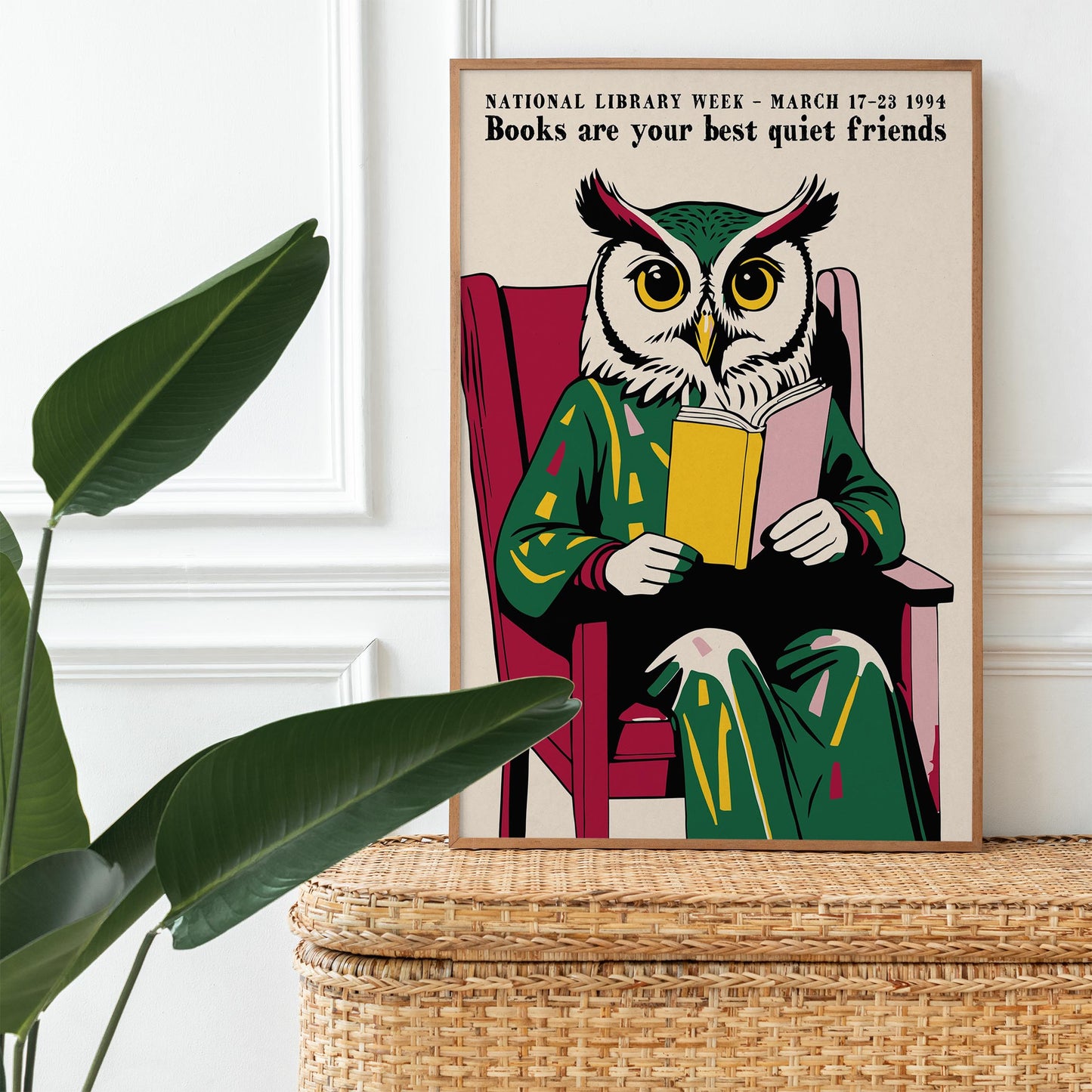 National Library Week Owl Wall Art Study