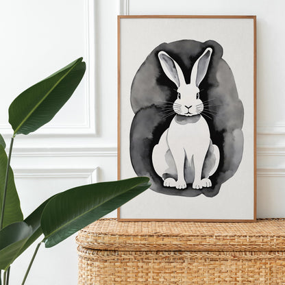 Watercolor Bunny Poster Print
