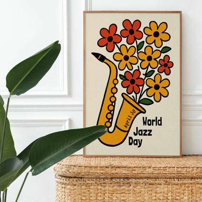 Jazz Bloom Sax Poster
