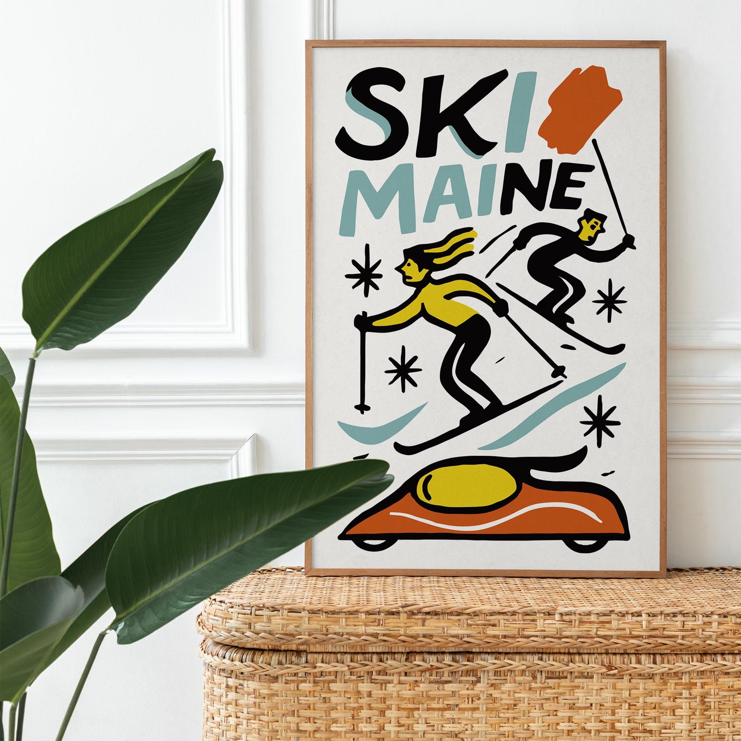 Ski Maine Retro Poster