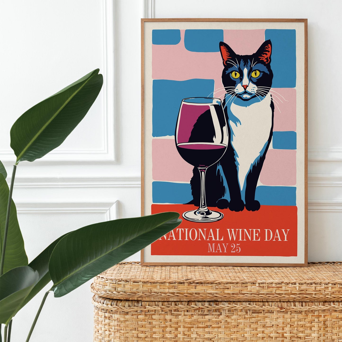 Wine Cat Celebration Poster