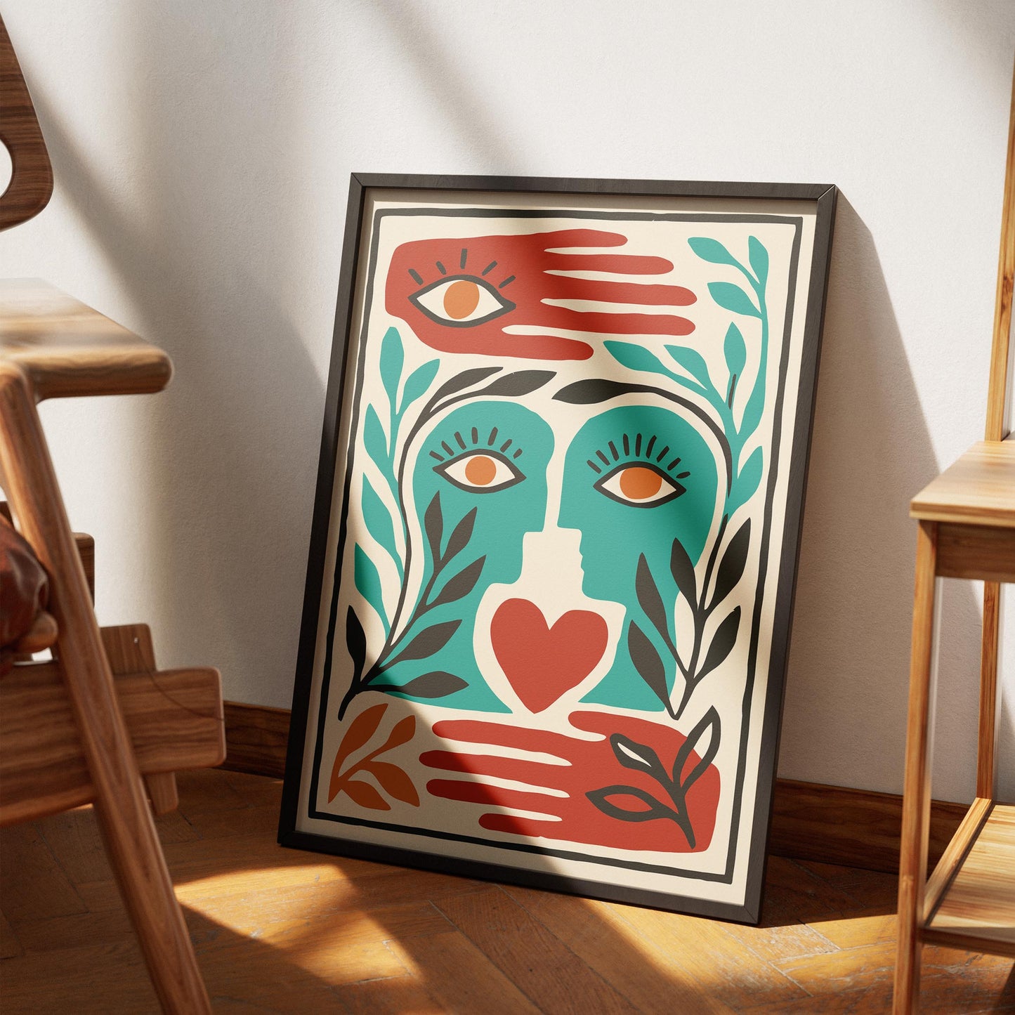 Surreal Face Poster - Abstract Portrait Wall Art Print