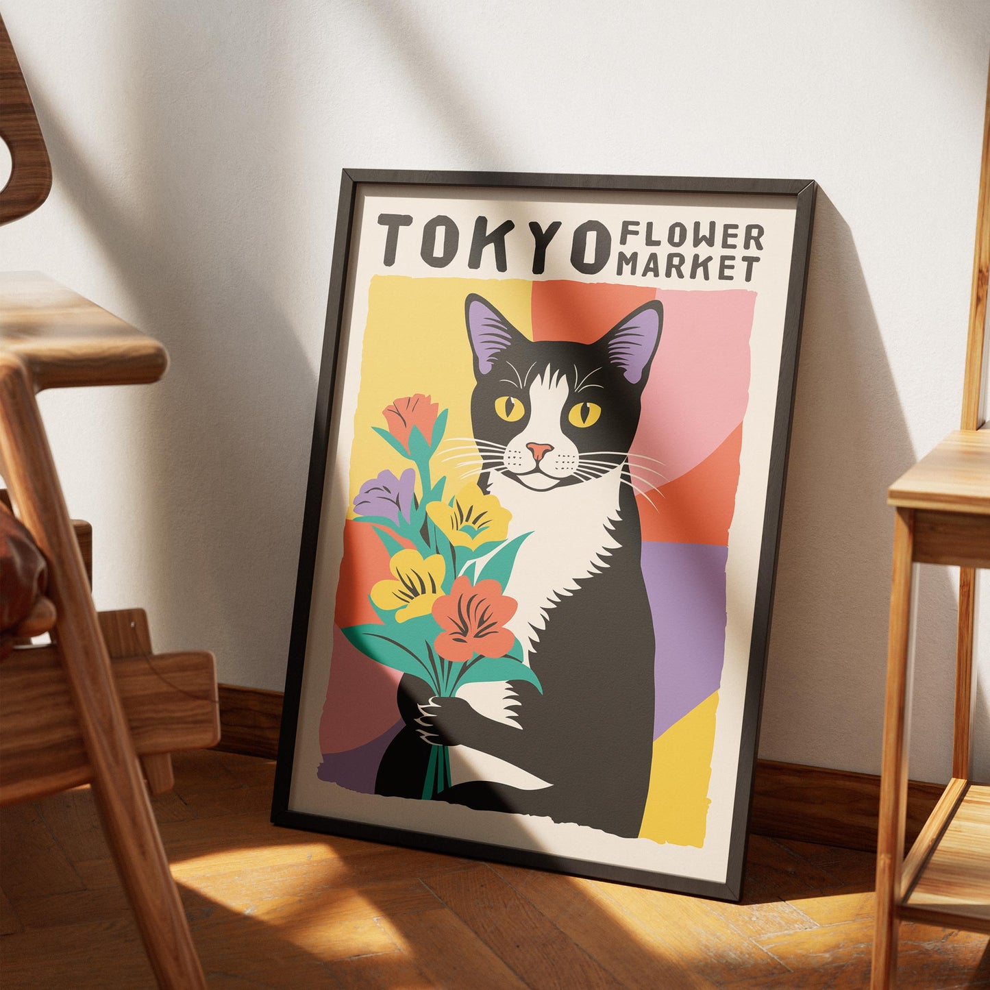 Tokyo Flower Market Cat Print