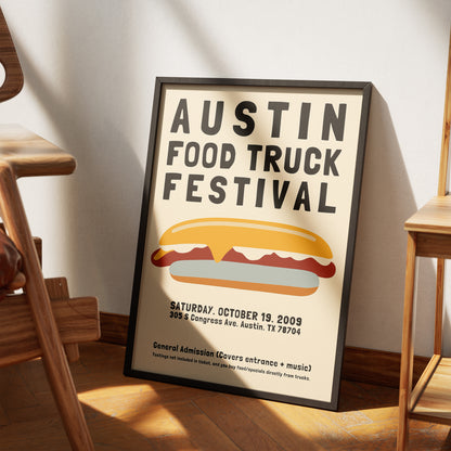 Austin Foot Truck Festival 2009 Retro Poster