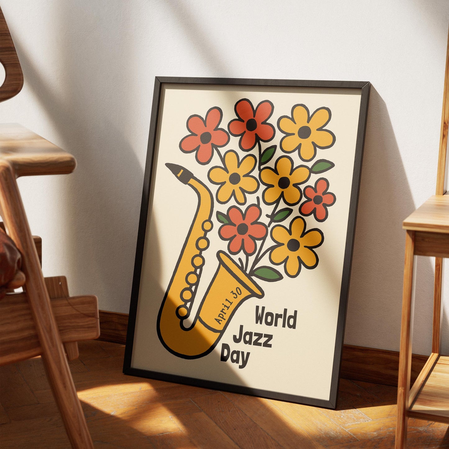 Jazz Bloom Sax Poster