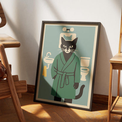 Bath Time Cat Poster